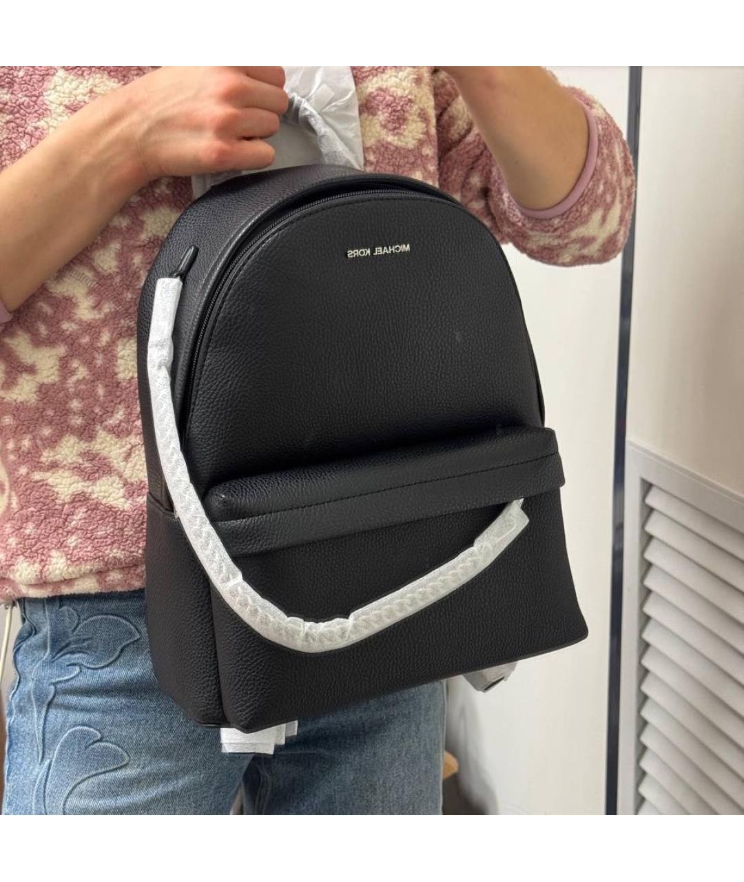 MICHAEL KORS Черный кожаный рюкзак, фото 2