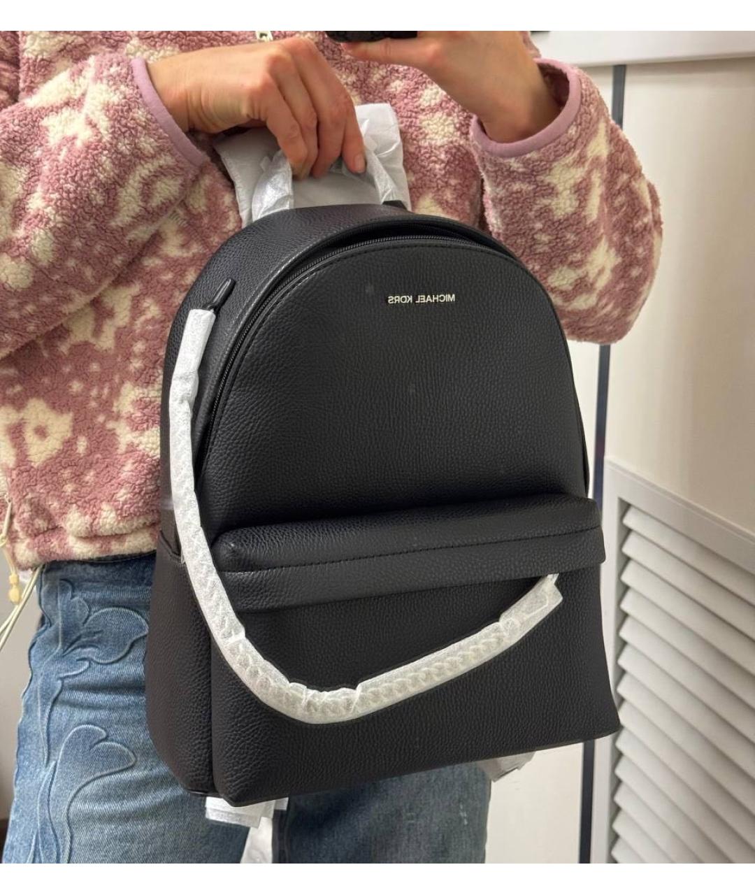 MICHAEL KORS Черный кожаный рюкзак, фото 3