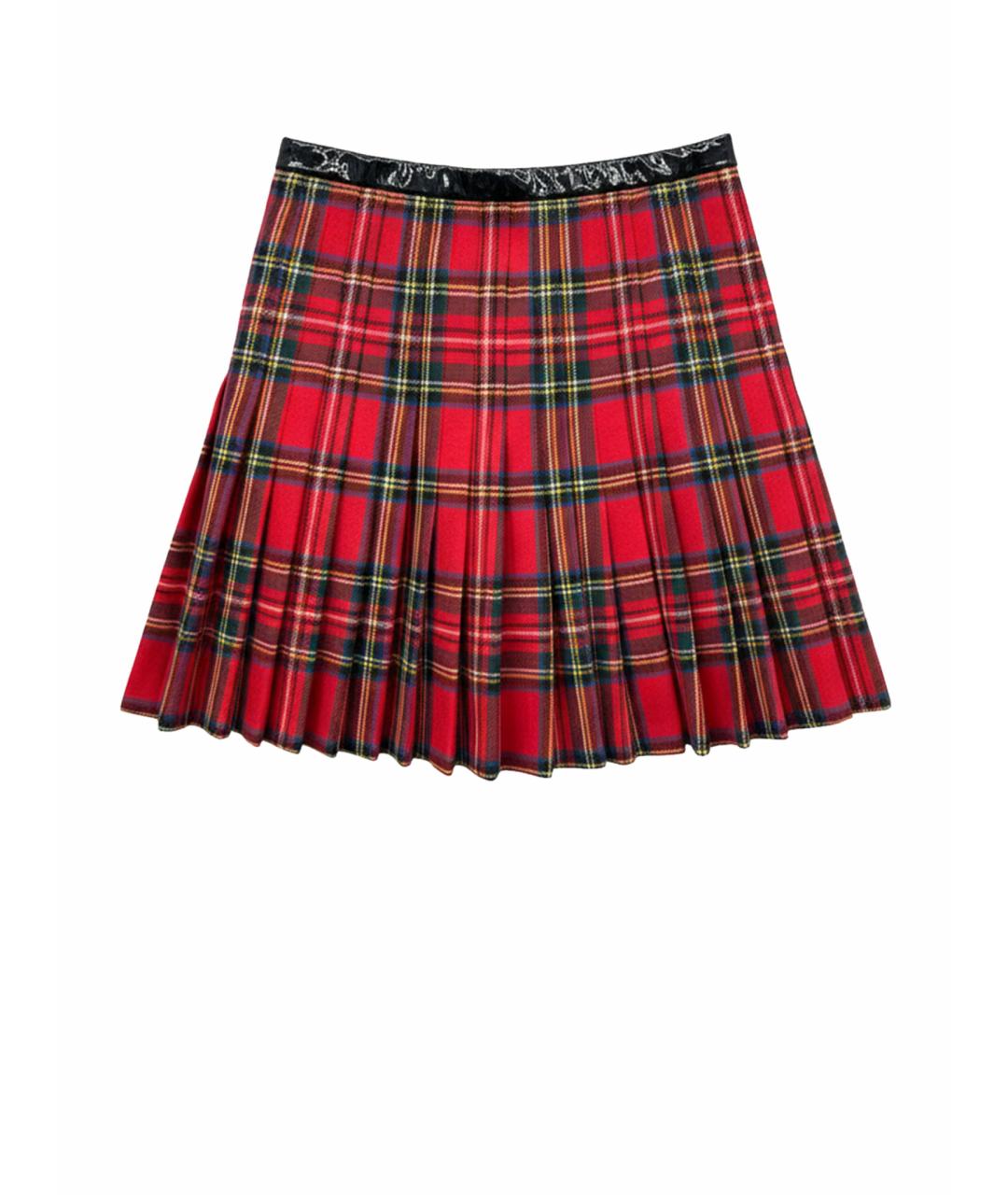 DSQUARED2 Красная шерстяная юбка мини, фото 1