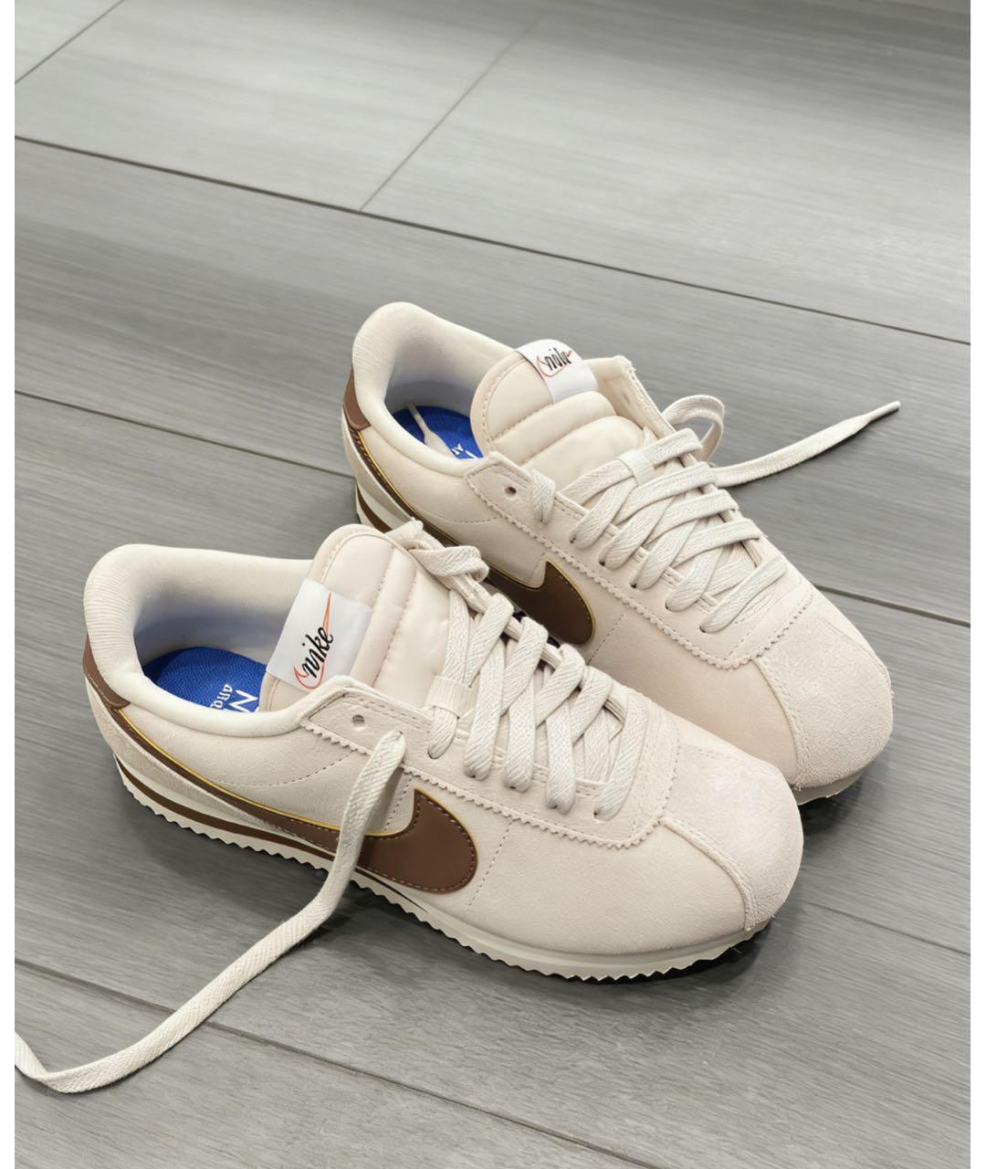 NIKE Бежевые замшевые кроссовки, фото 2
