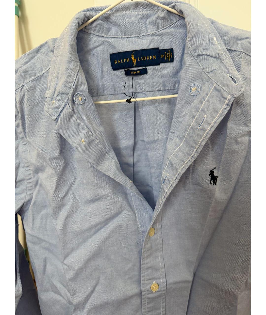 POLO RALPH LAUREN Голубая хлопковая рубашка/блузка, фото 2