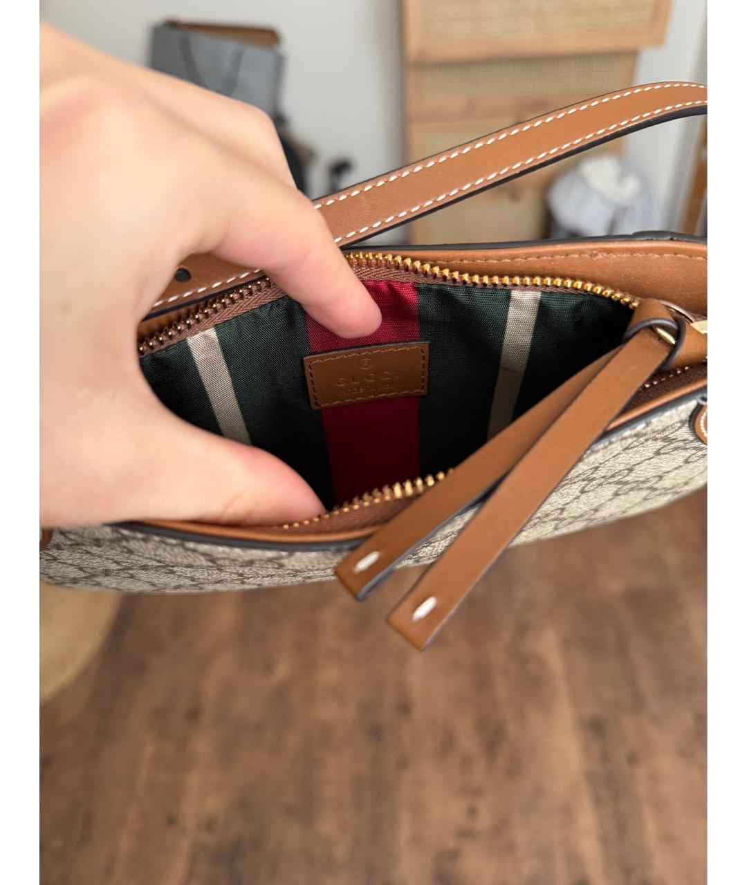 GUCCI Коричневая сумка с короткими ручками, фото 3