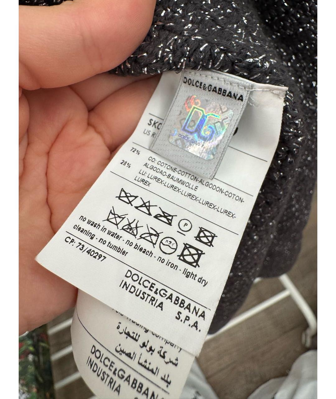 DOLCE&GABBANA Черный хлопковый кардиган, фото 3