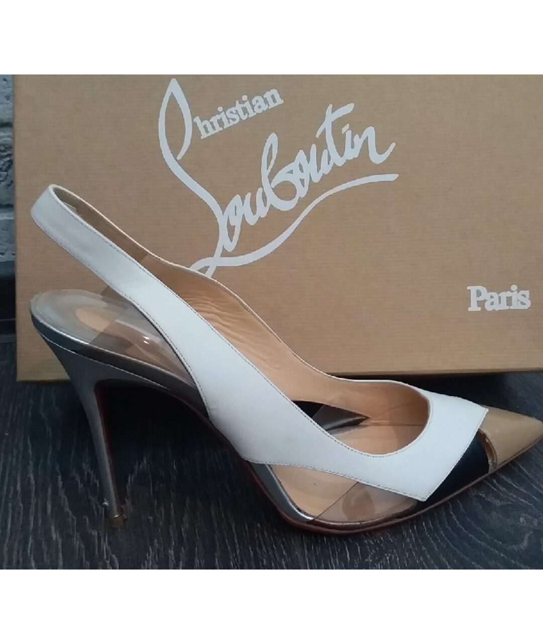 CHRISTIAN LOUBOUTIN Бежевые кожаные туфли, фото 7