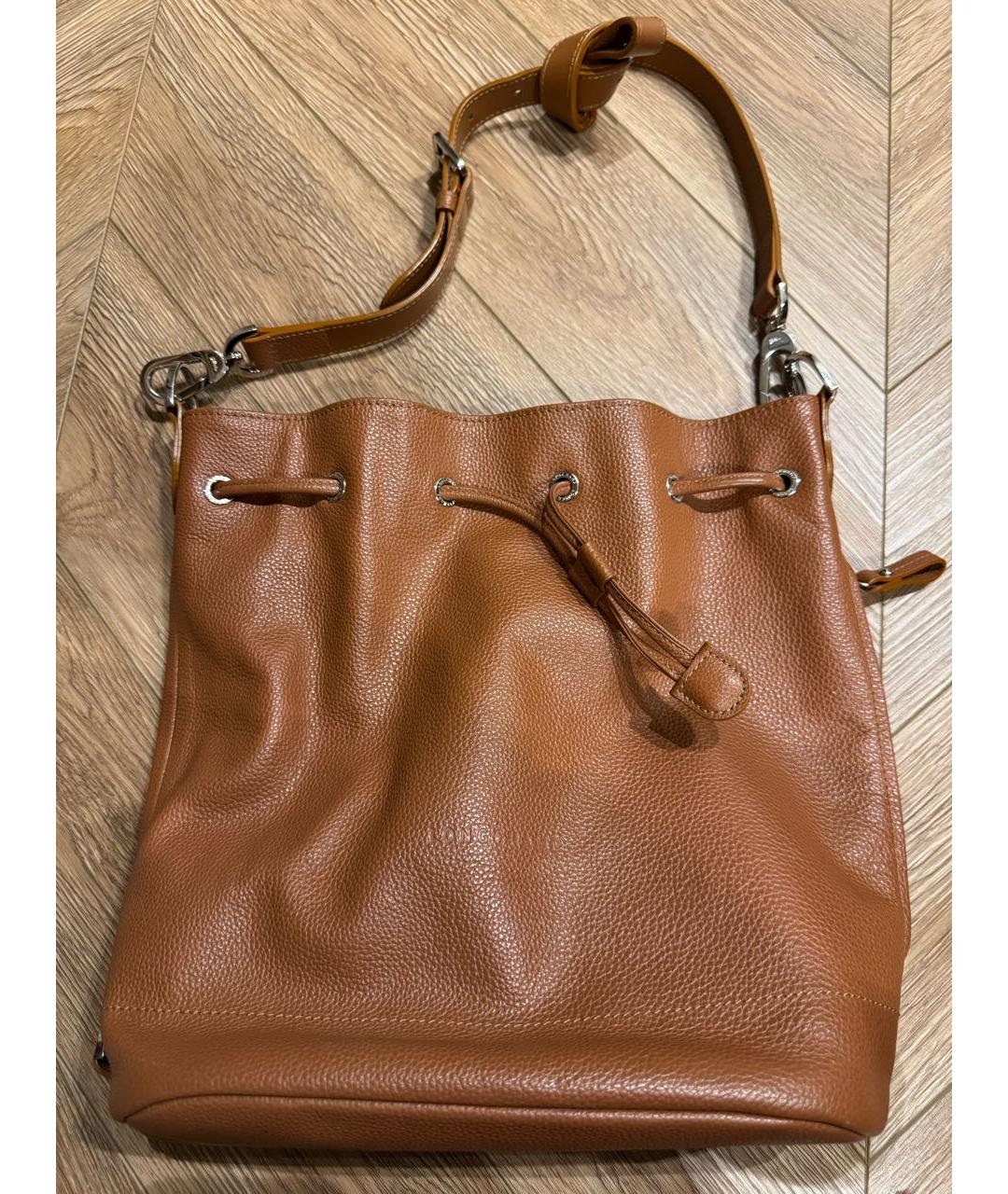 LONGCHAMP Коричневая кожаная сумка тоут, фото 2