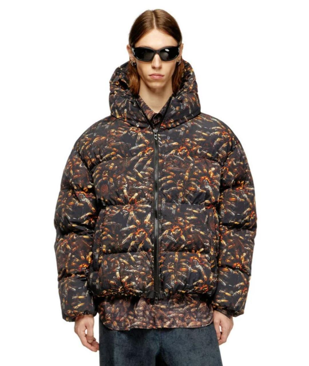 DIESEL Коричневый полиэстеровый пуховик, фото 9