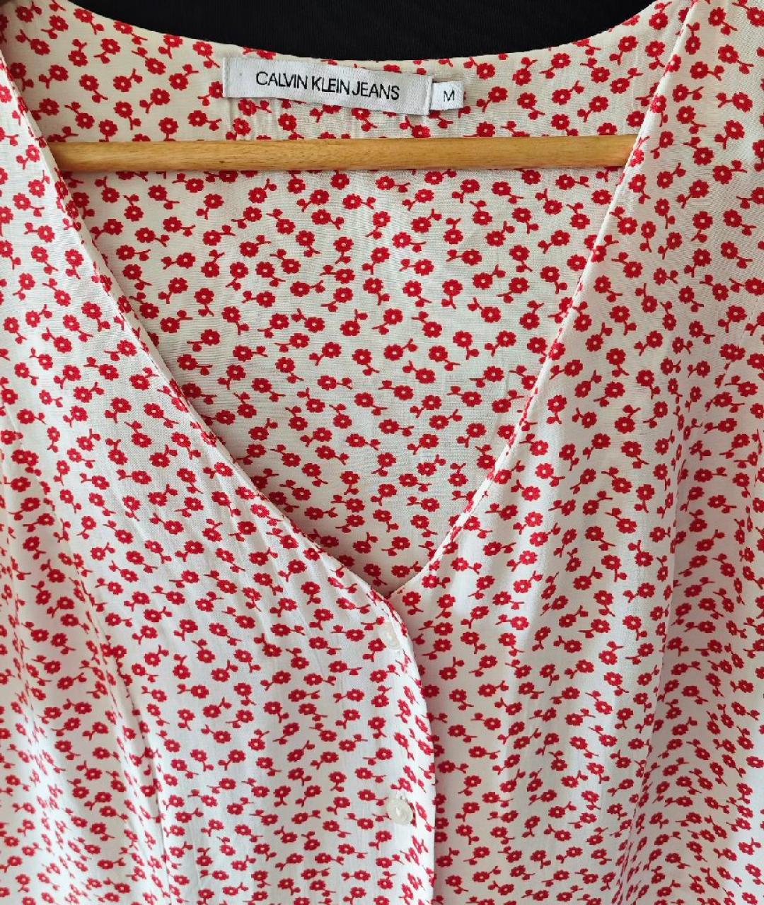 CALVIN KLEIN JEANS Красное вискозное повседневное платье, фото 3