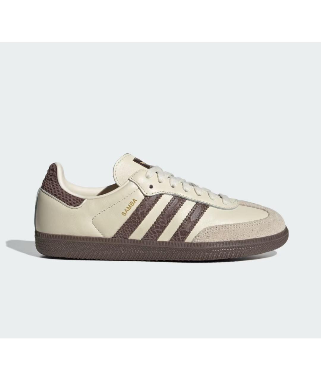 ADIDAS Бежевые кожаные кеды, фото 4