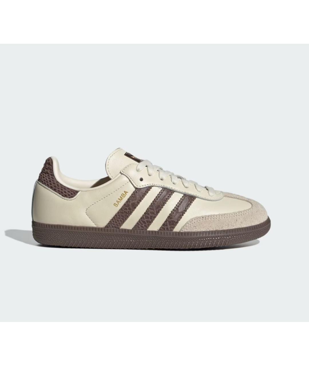 ADIDAS Бежевые кожаные кеды, фото 4