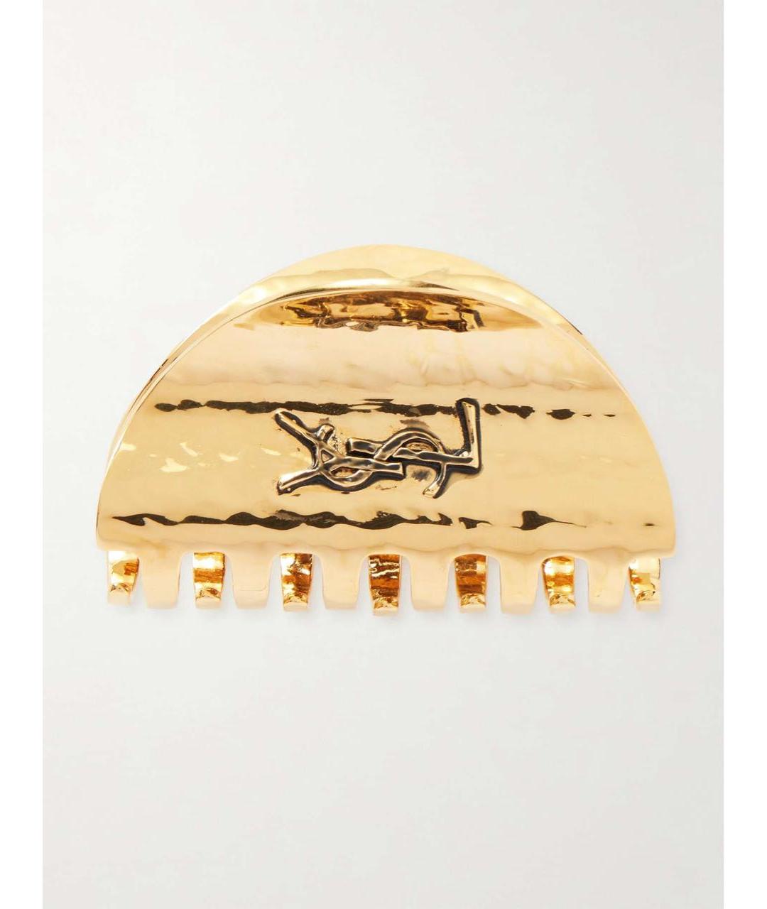 SAINT LAURENT Золотая заколка, фото 4