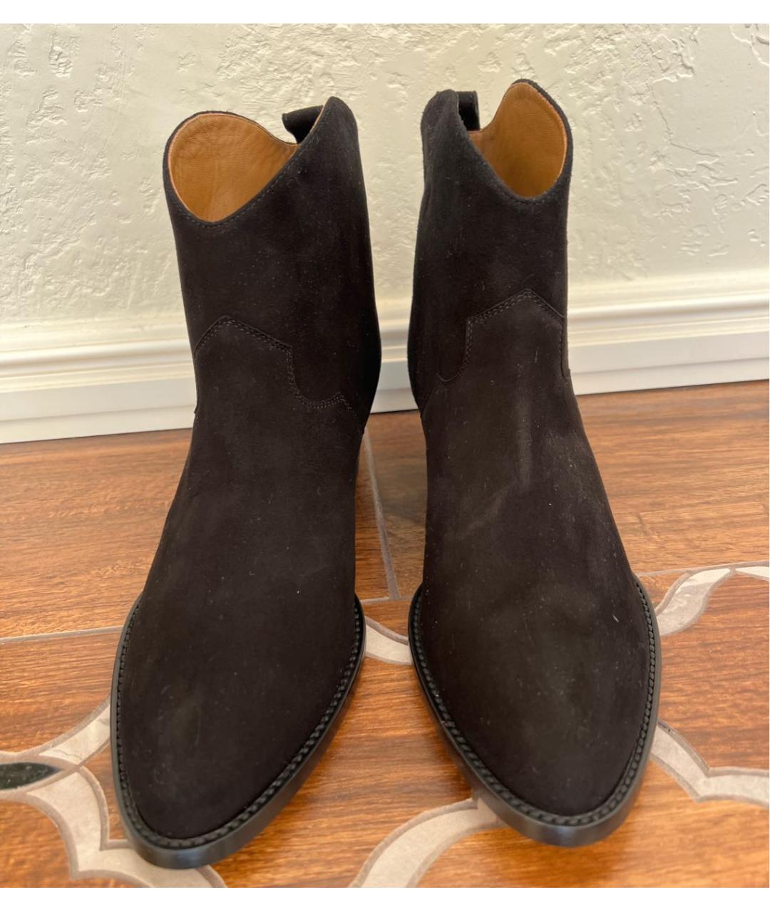 AQUAZZURA Черные замшевые полусапоги, фото 2