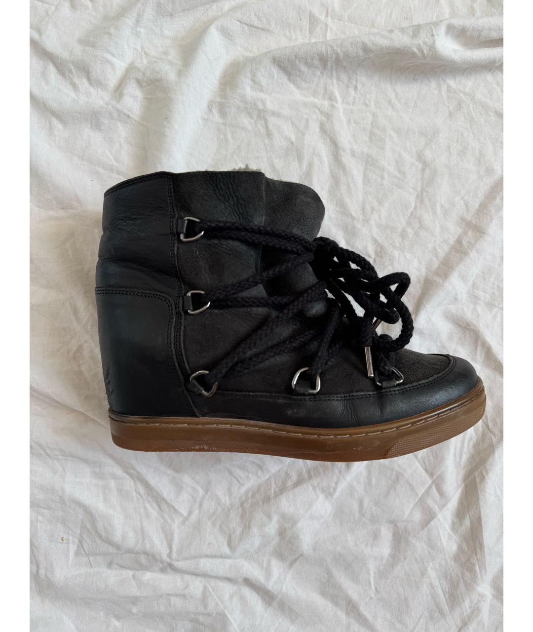 ISABEL MARANT Черные кожаные ботинки, фото 9