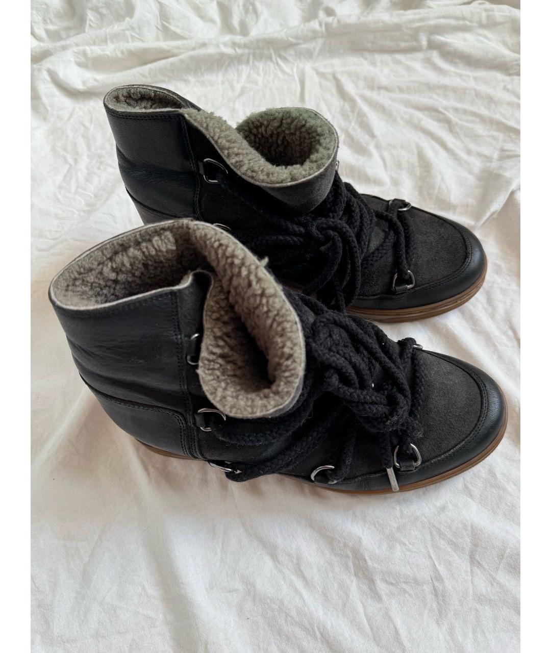 ISABEL MARANT Черные кожаные ботинки, фото 5