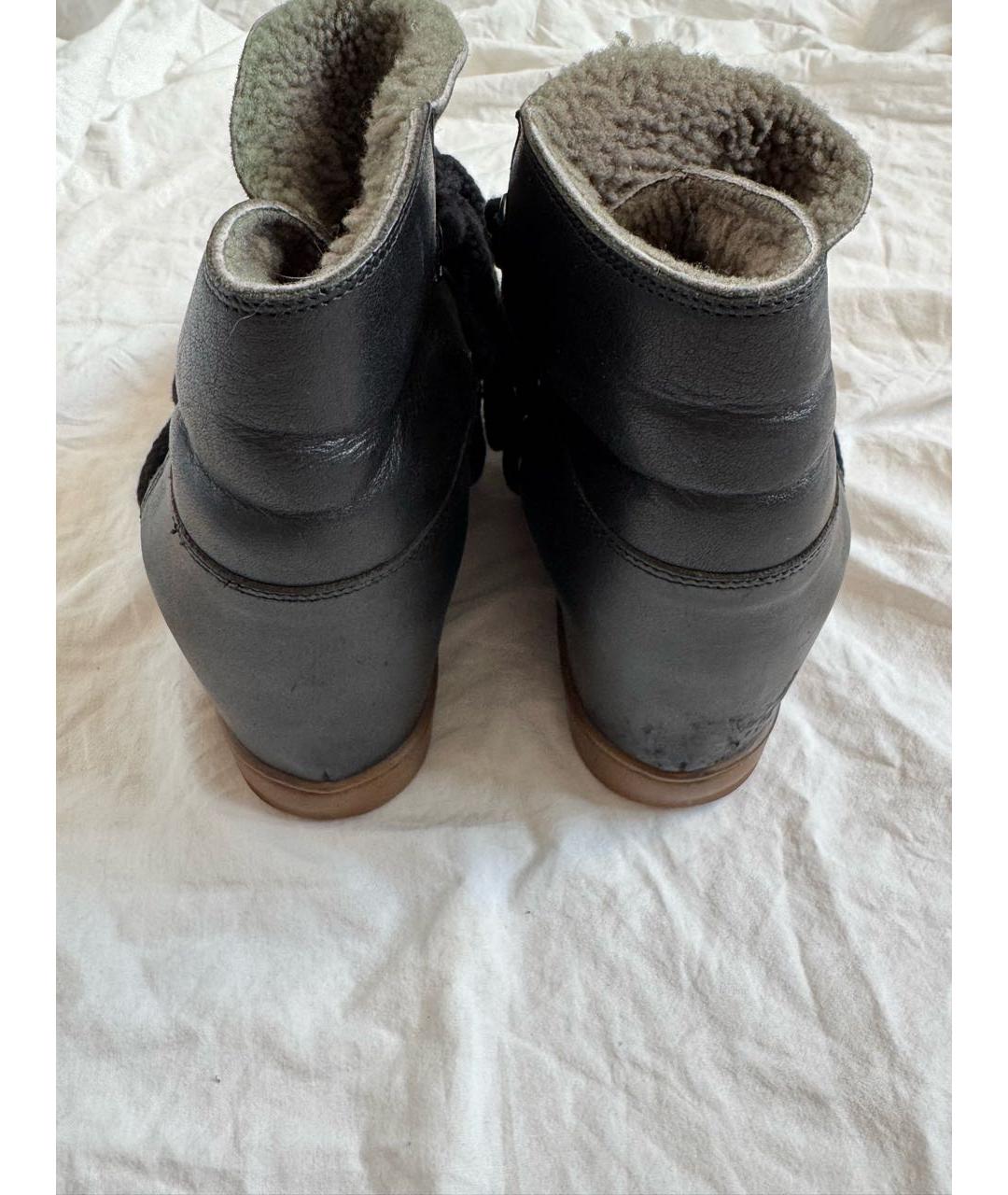 ISABEL MARANT Черные кожаные ботинки, фото 4