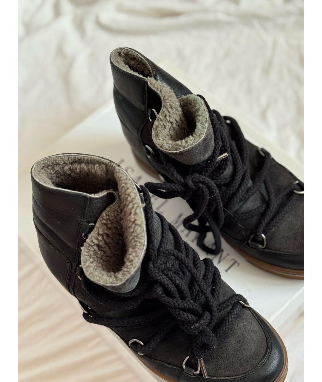 ISABEL MARANT Черные кожаные ботинки, фото 6