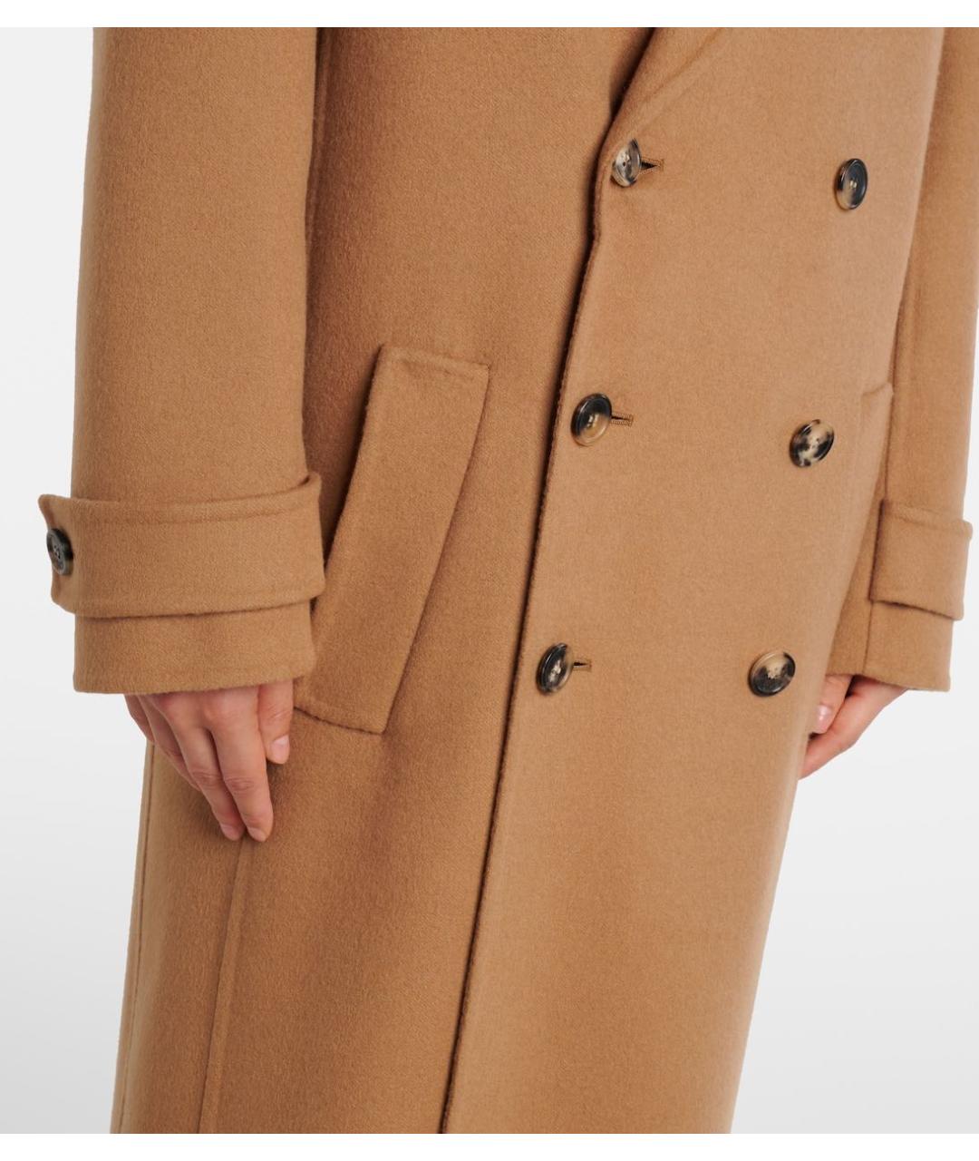 SAINT LAURENT Бежевое кашемировое пальто, фото 4