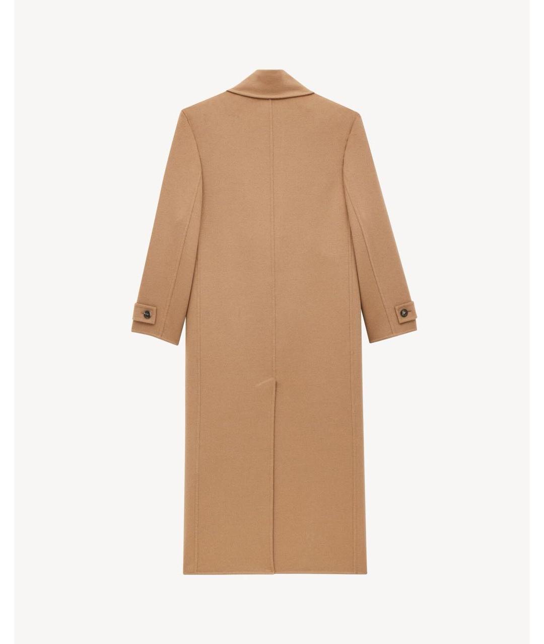 SAINT LAURENT Бежевое кашемировое пальто, фото 7