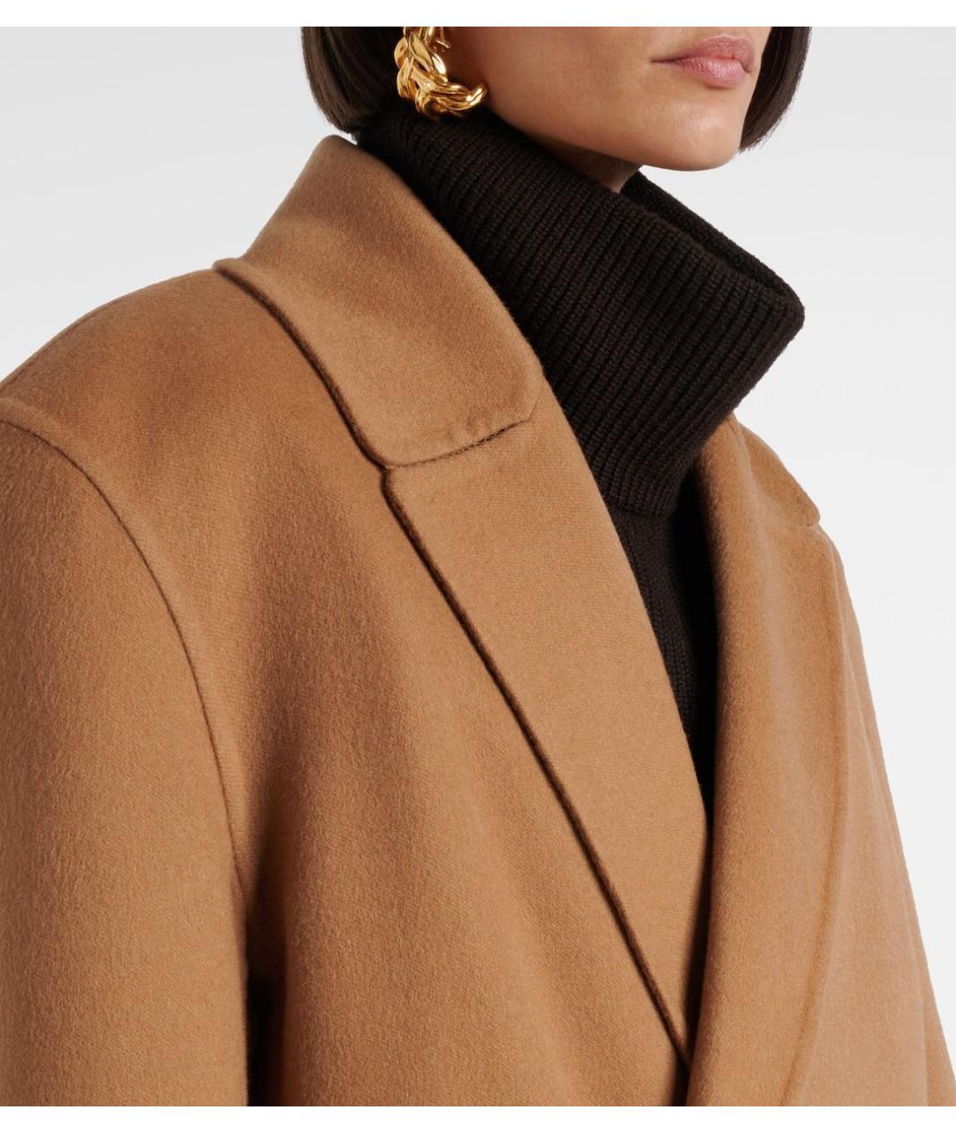 SAINT LAURENT Бежевое кашемировое пальто, фото 3