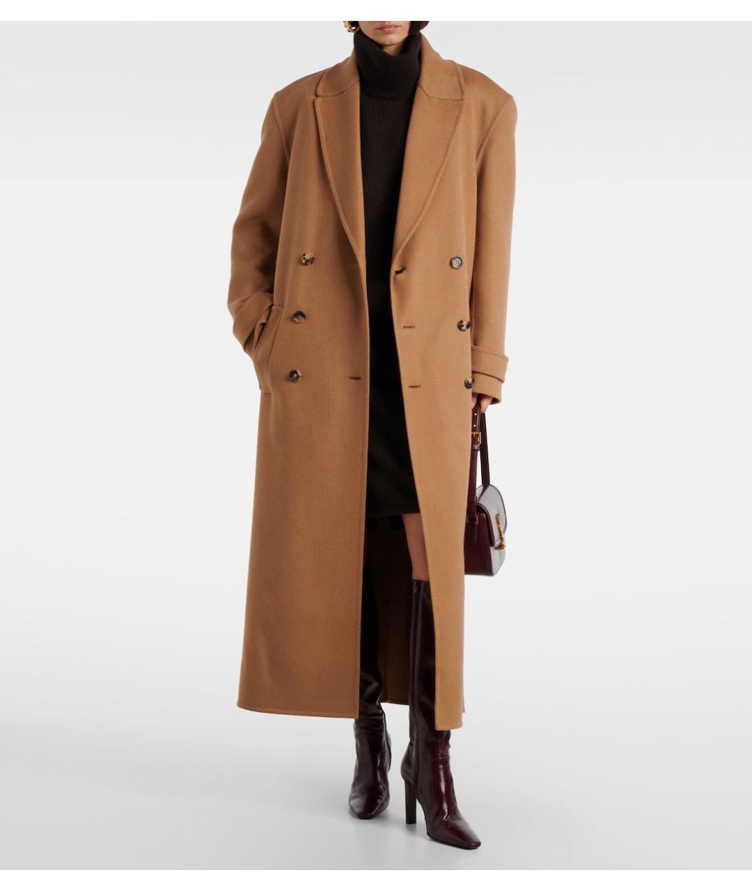 SAINT LAURENT Бежевое кашемировое пальто, фото 2