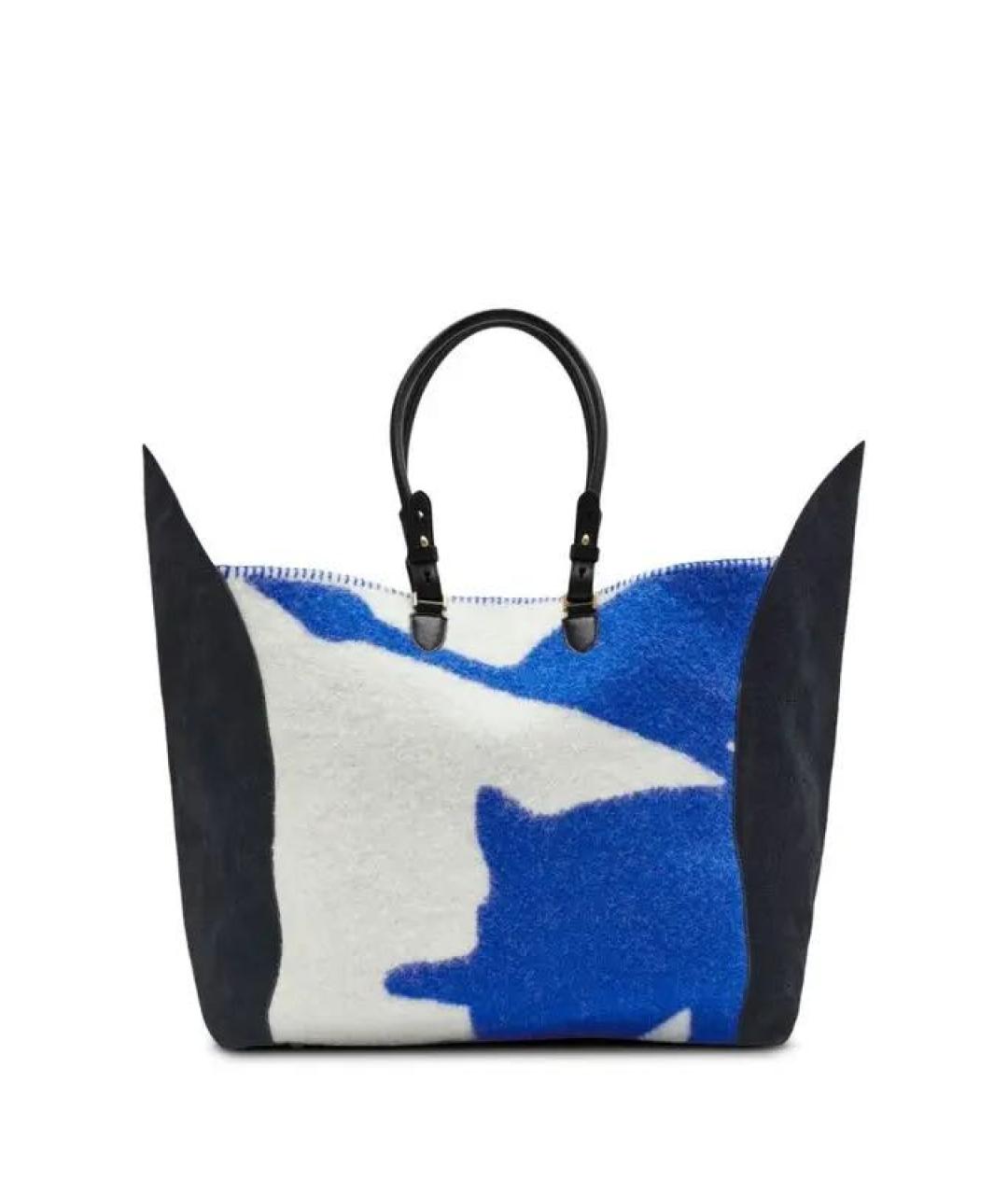 BURBERRY Синяя кожаная сумка тоут, фото 3