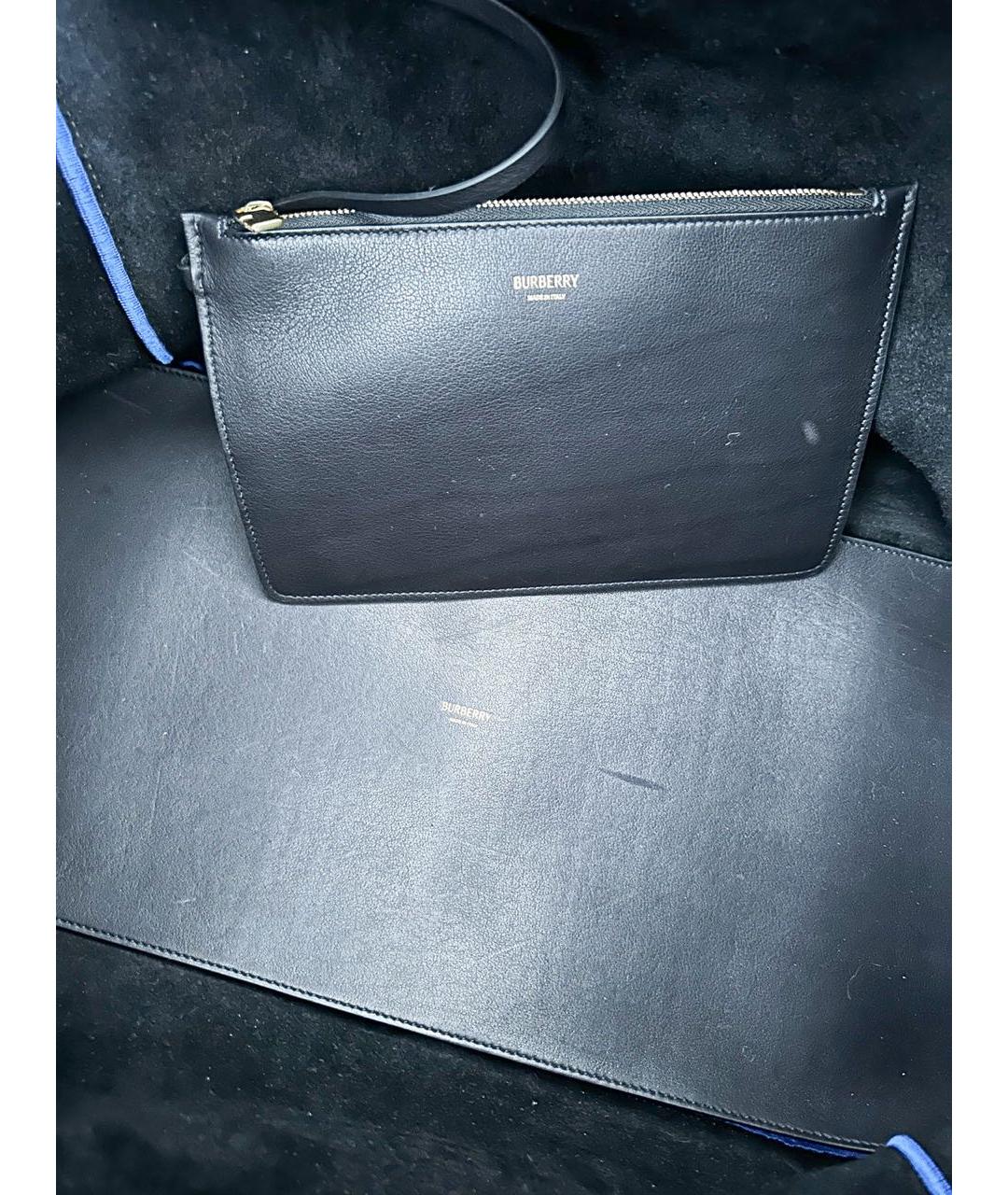 BURBERRY Синяя кожаная сумка тоут, фото 8