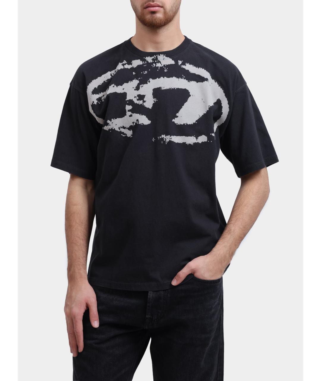 DIESEL Черная хлопковая футболка, фото 2