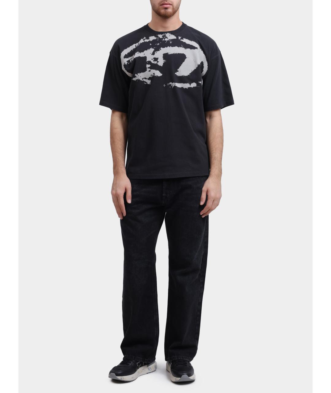 DIESEL Черная хлопковая футболка, фото 3