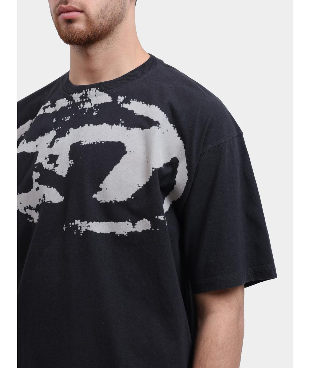 DIESEL Черная хлопковая футболка, фото 5