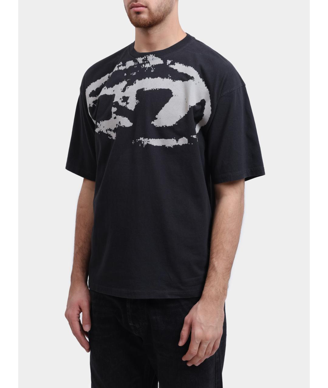 DIESEL Черная хлопковая футболка, фото 4