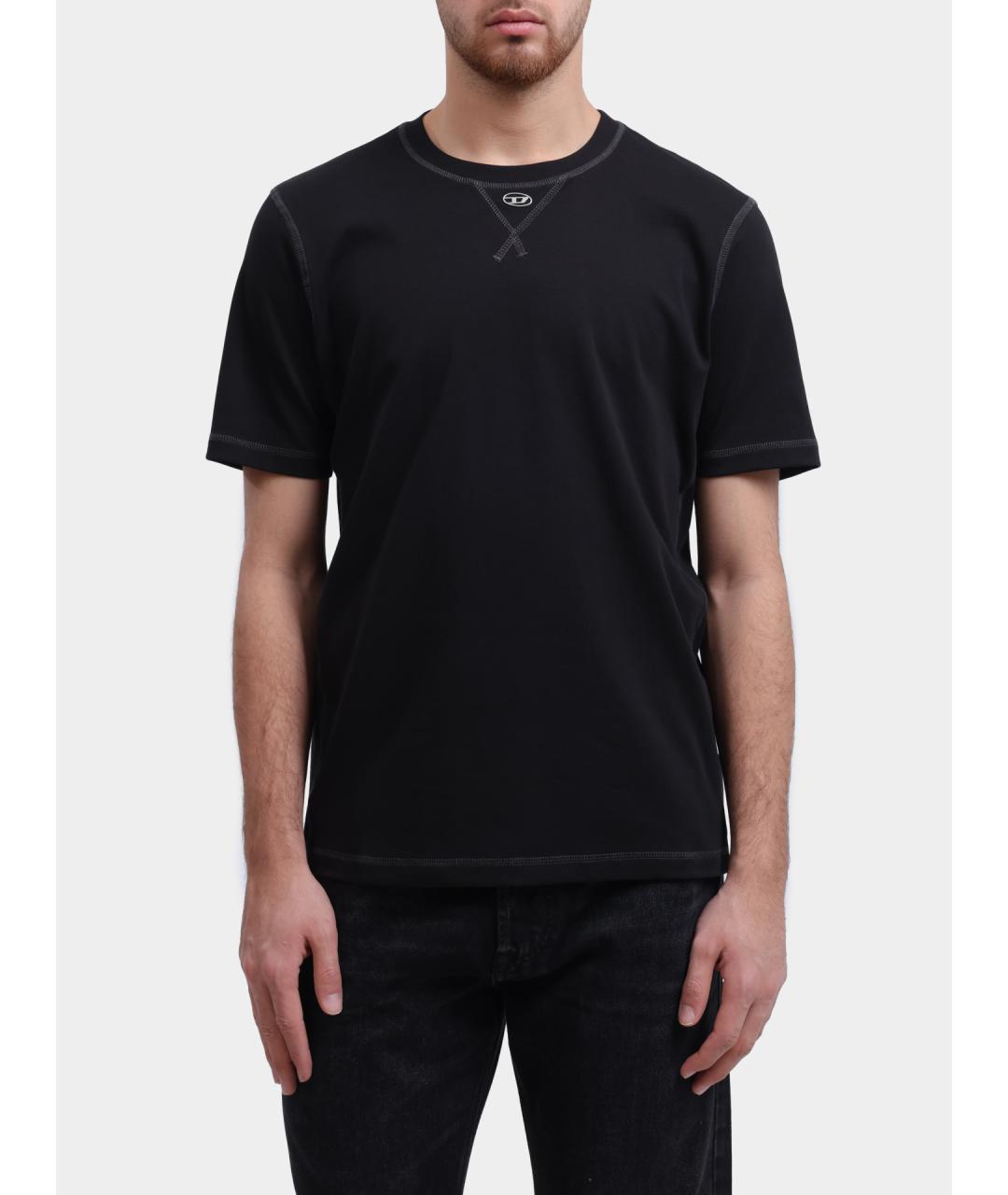 DIESEL Черная хлопковая футболка, фото 6
