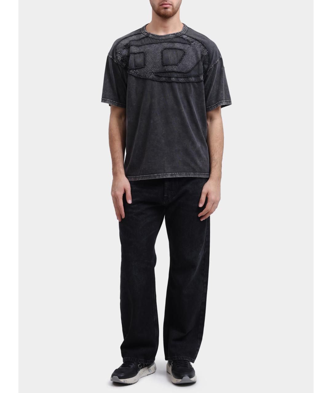 DIESEL Серая хлопковая футболка, фото 3