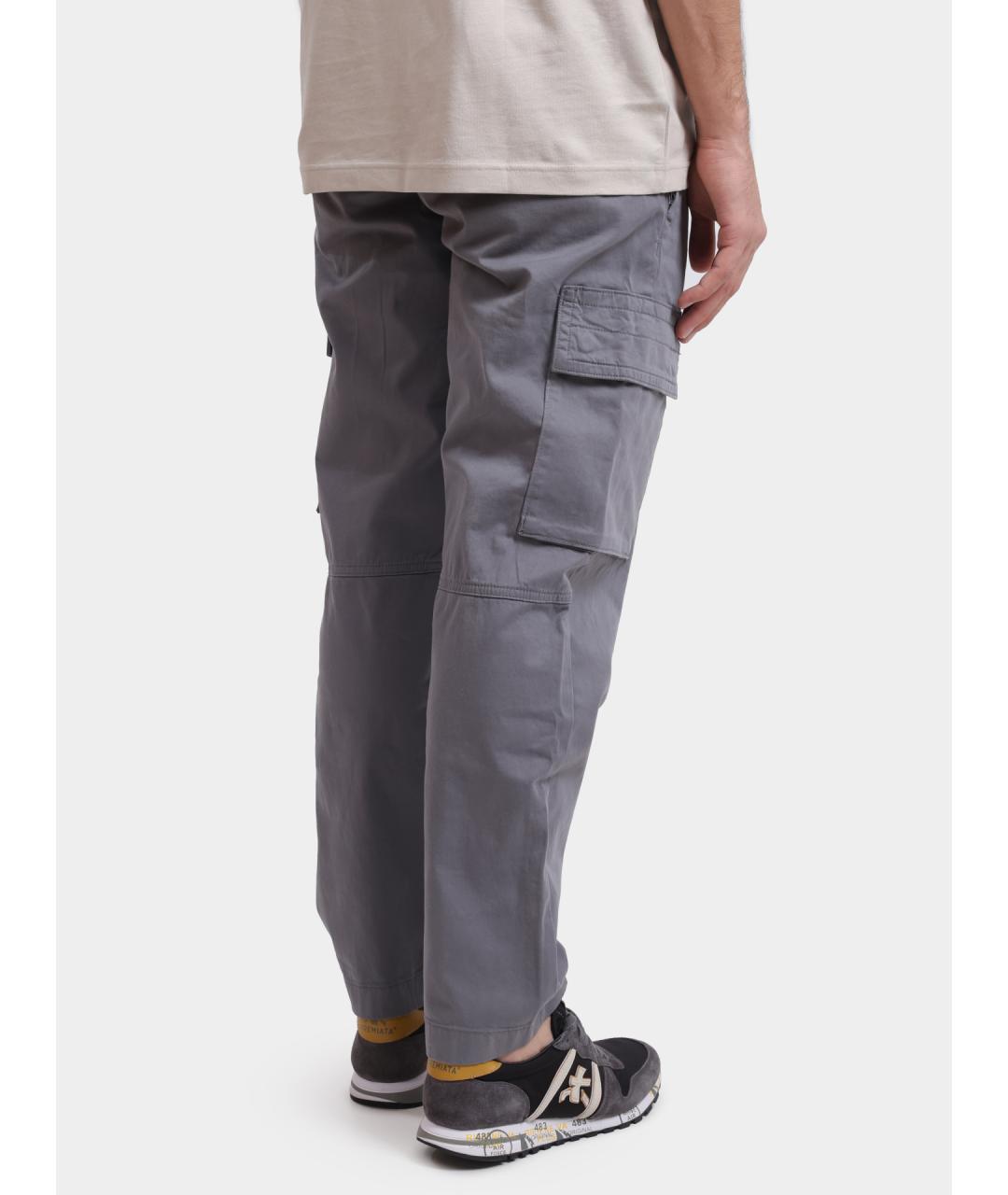 HUGO BOSS Серые хлопковые повседневные брюки, фото 5