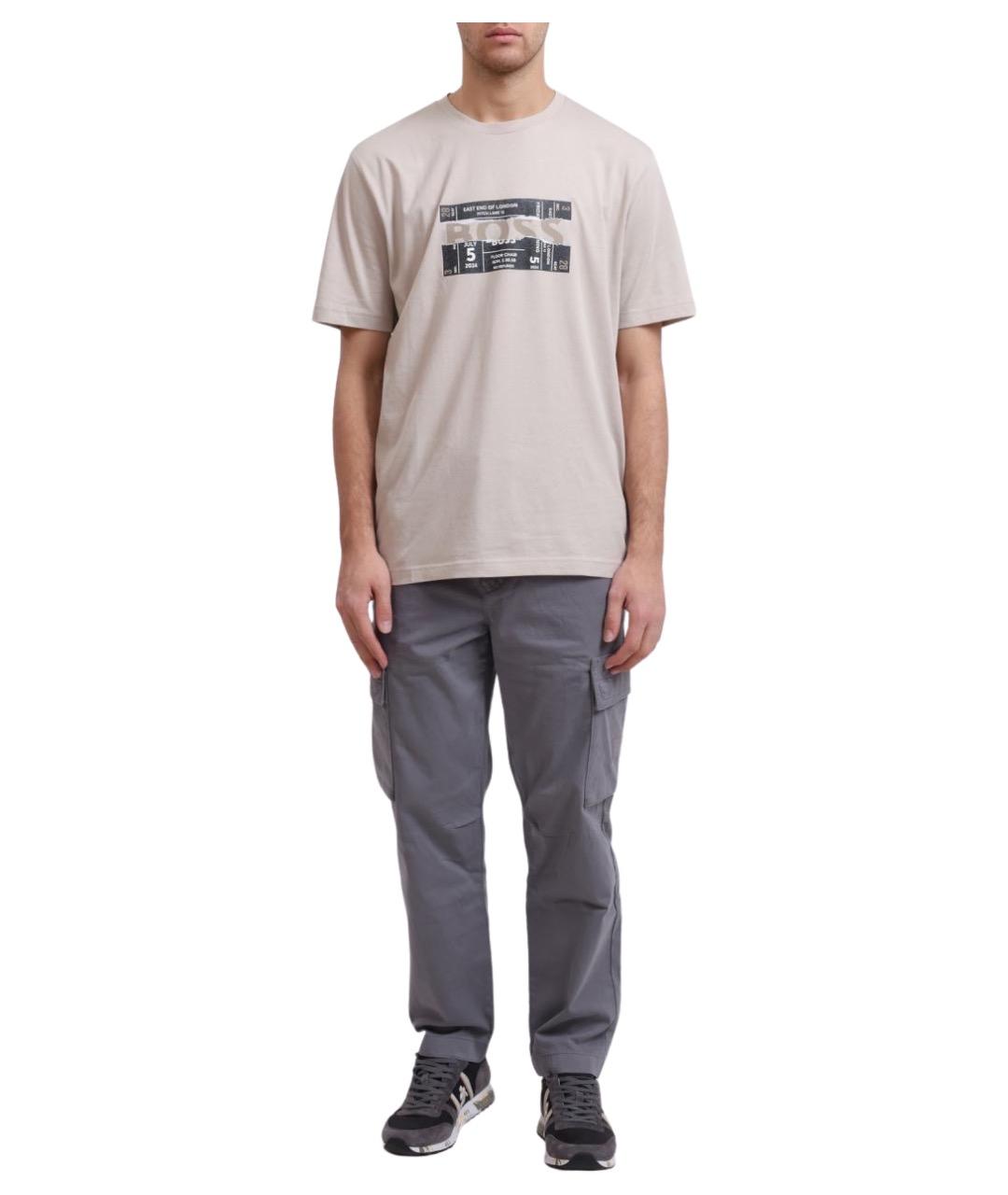 HUGO BOSS Серые хлопковые повседневные брюки, фото 1