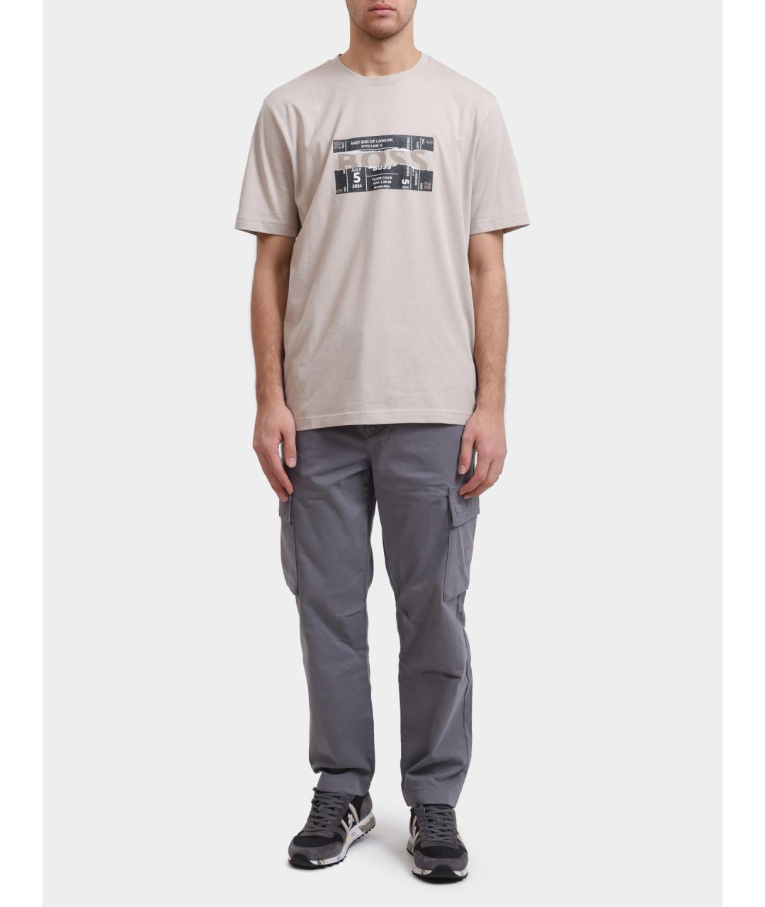 HUGO BOSS Серые хлопковые повседневные брюки, фото 6