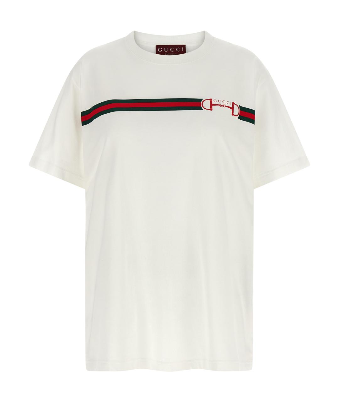 GUCCI Белая хлопковая футболка, фото 1