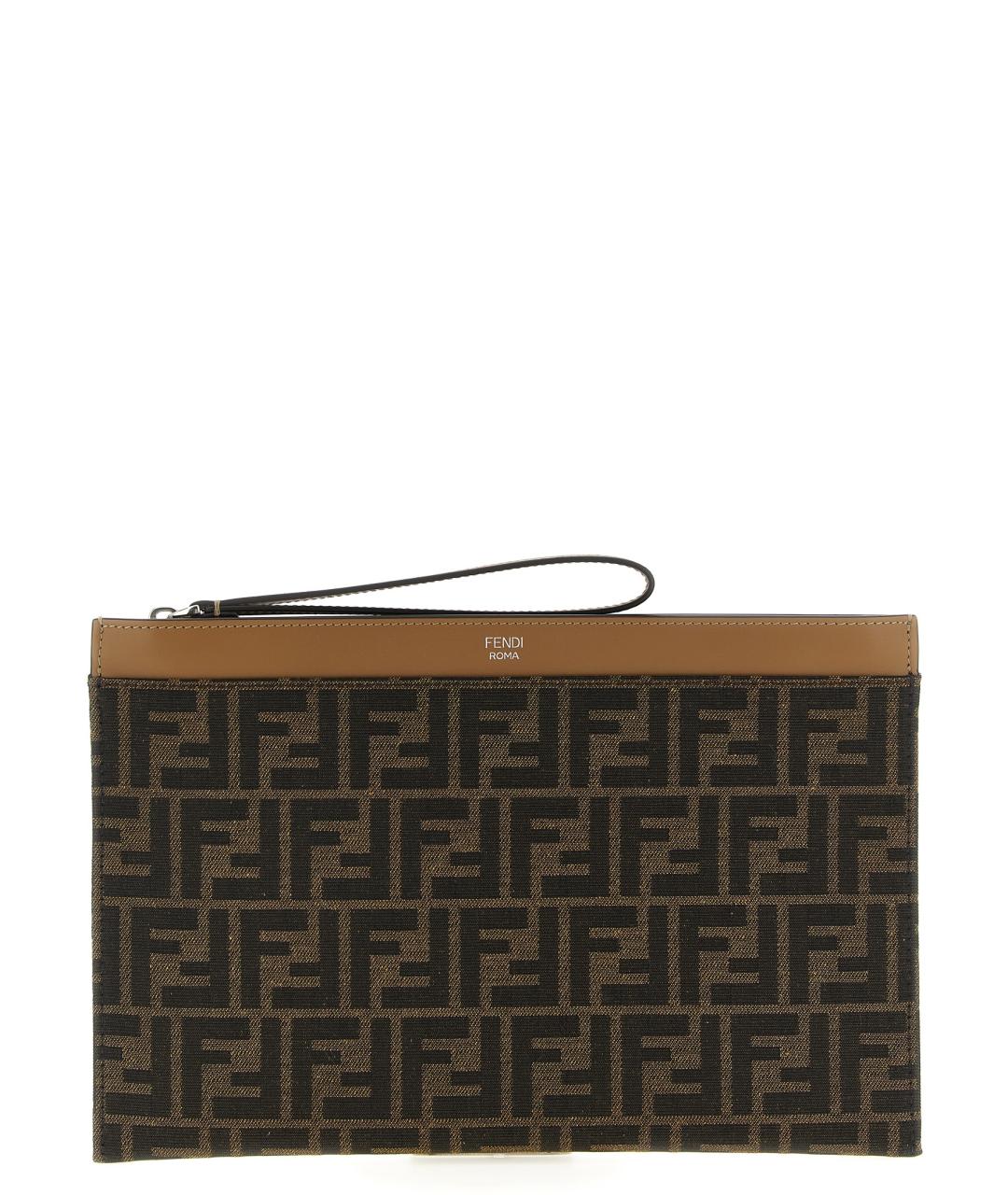 FENDI Коричневая барсетка, фото 1