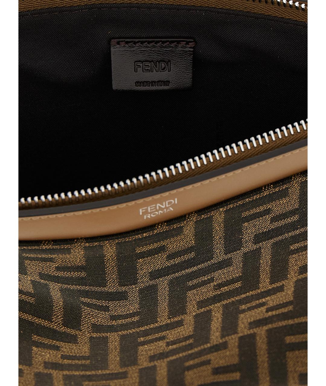 FENDI Коричневая барсетка, фото 4