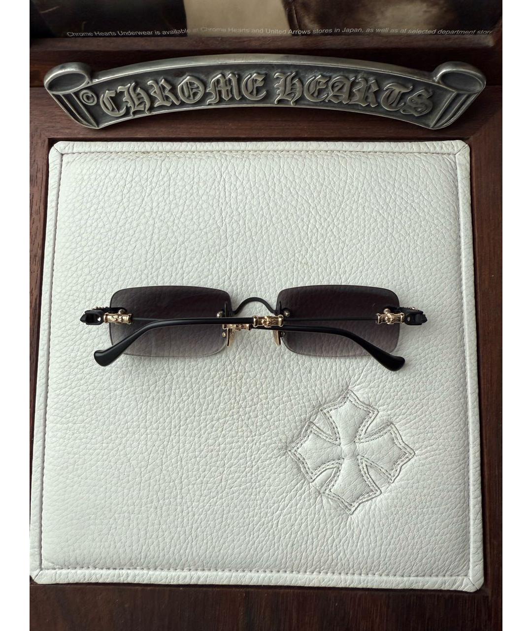 CHROME HEARTS Черные металлические солнцезащитные очки, фото 2