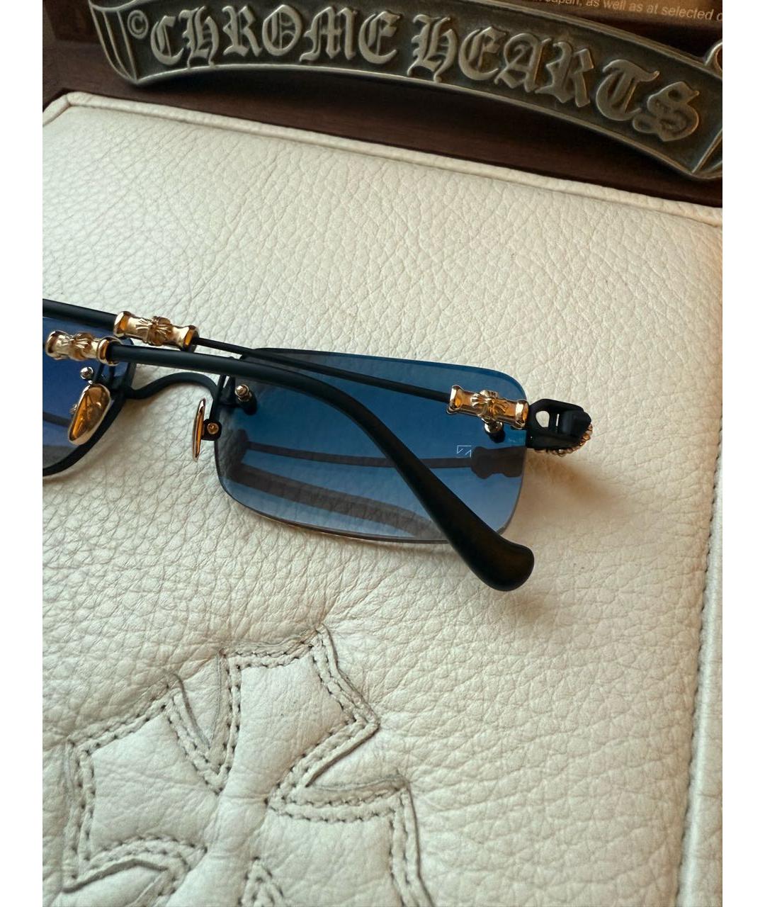 CHROME HEARTS Черные металлические солнцезащитные очки, фото 5