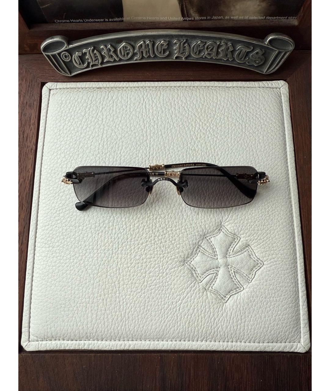 CHROME HEARTS Черные металлические солнцезащитные очки, фото 9