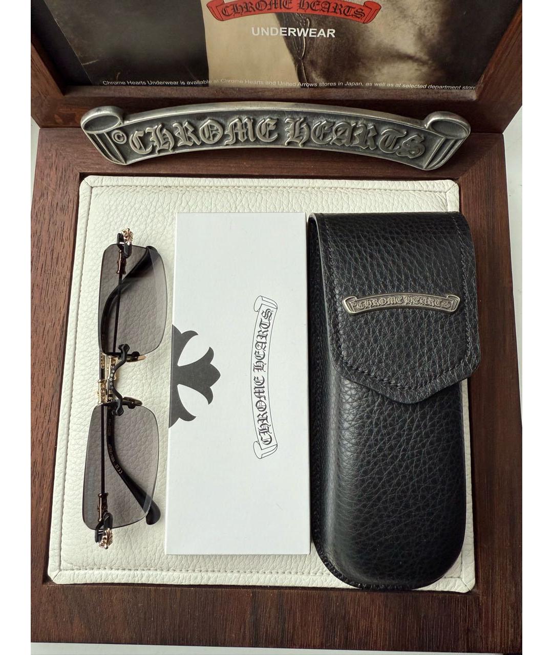 CHROME HEARTS Черные металлические солнцезащитные очки, фото 4