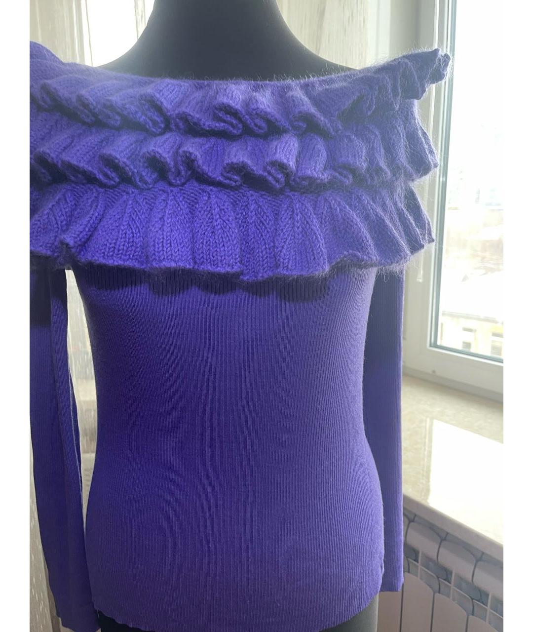 ESCADA Фиолетовый шерстяной джемпер / свитер, фото 9