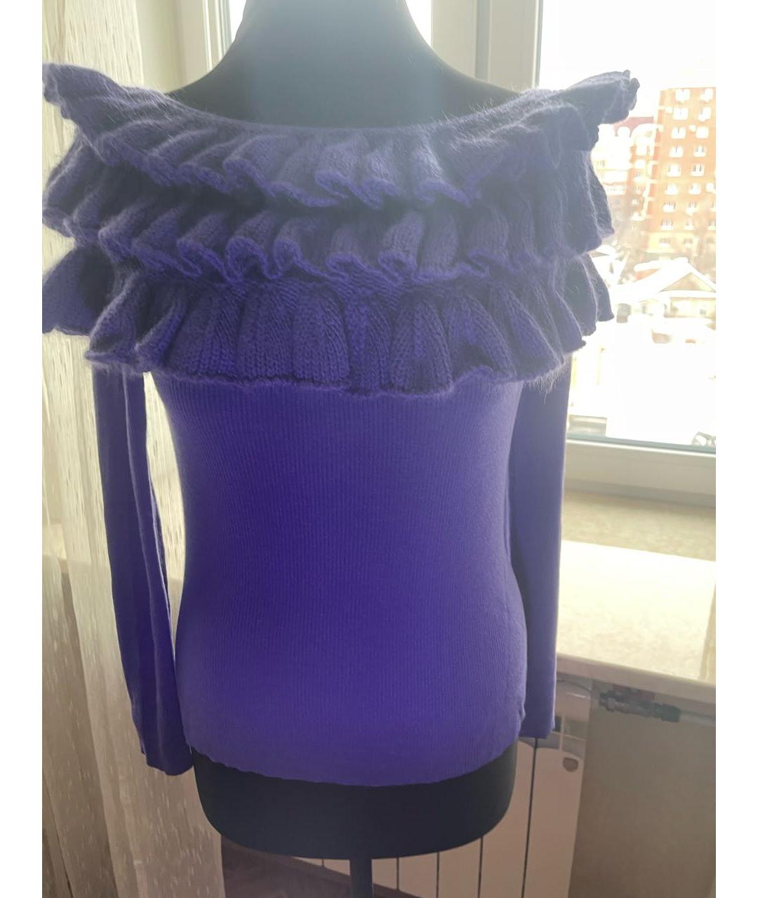 ESCADA Фиолетовый шерстяной джемпер / свитер, фото 2