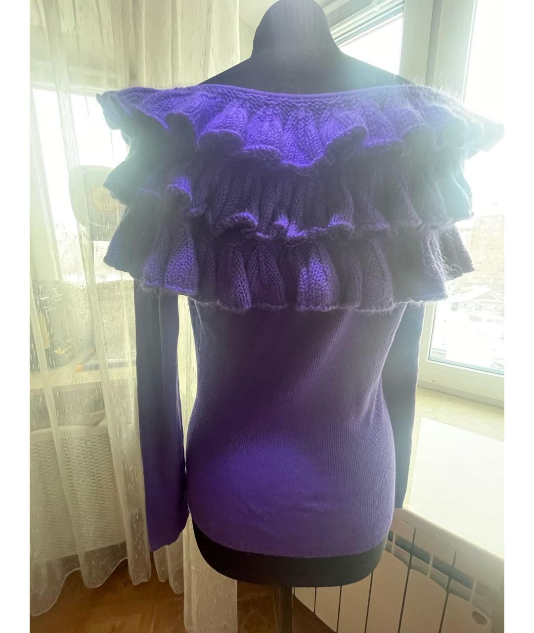 ESCADA Фиолетовый шерстяной джемпер / свитер, фото 4