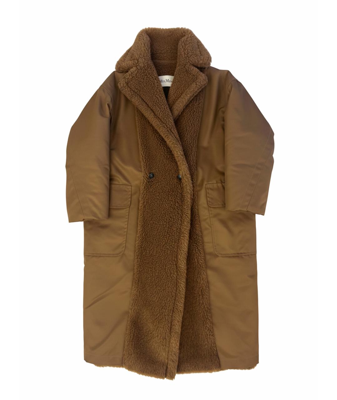 MAX MARA Коричневая шерстяная шуба, фото 1