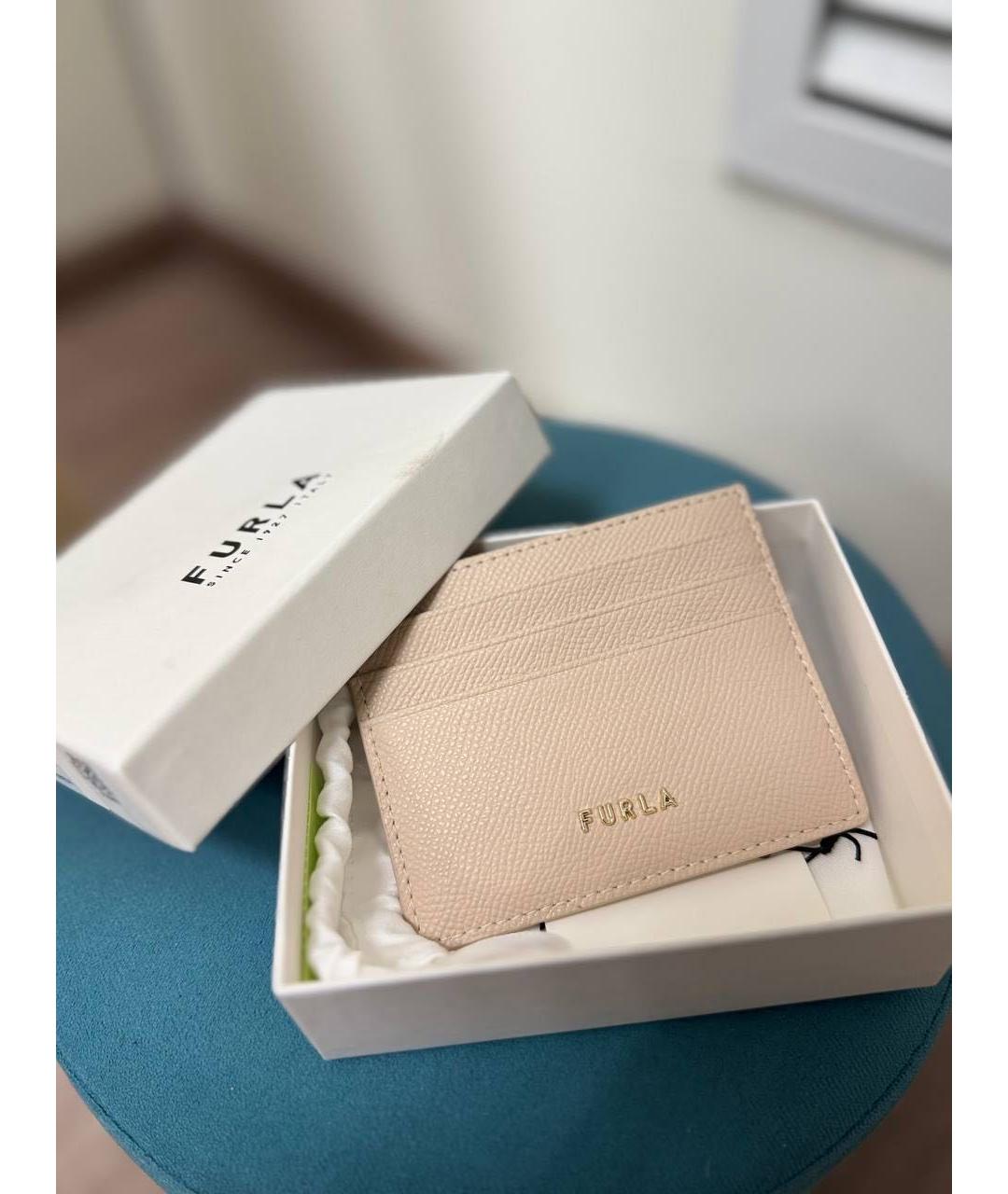 FURLA Бежевый кожаный кардхолдер, фото 2