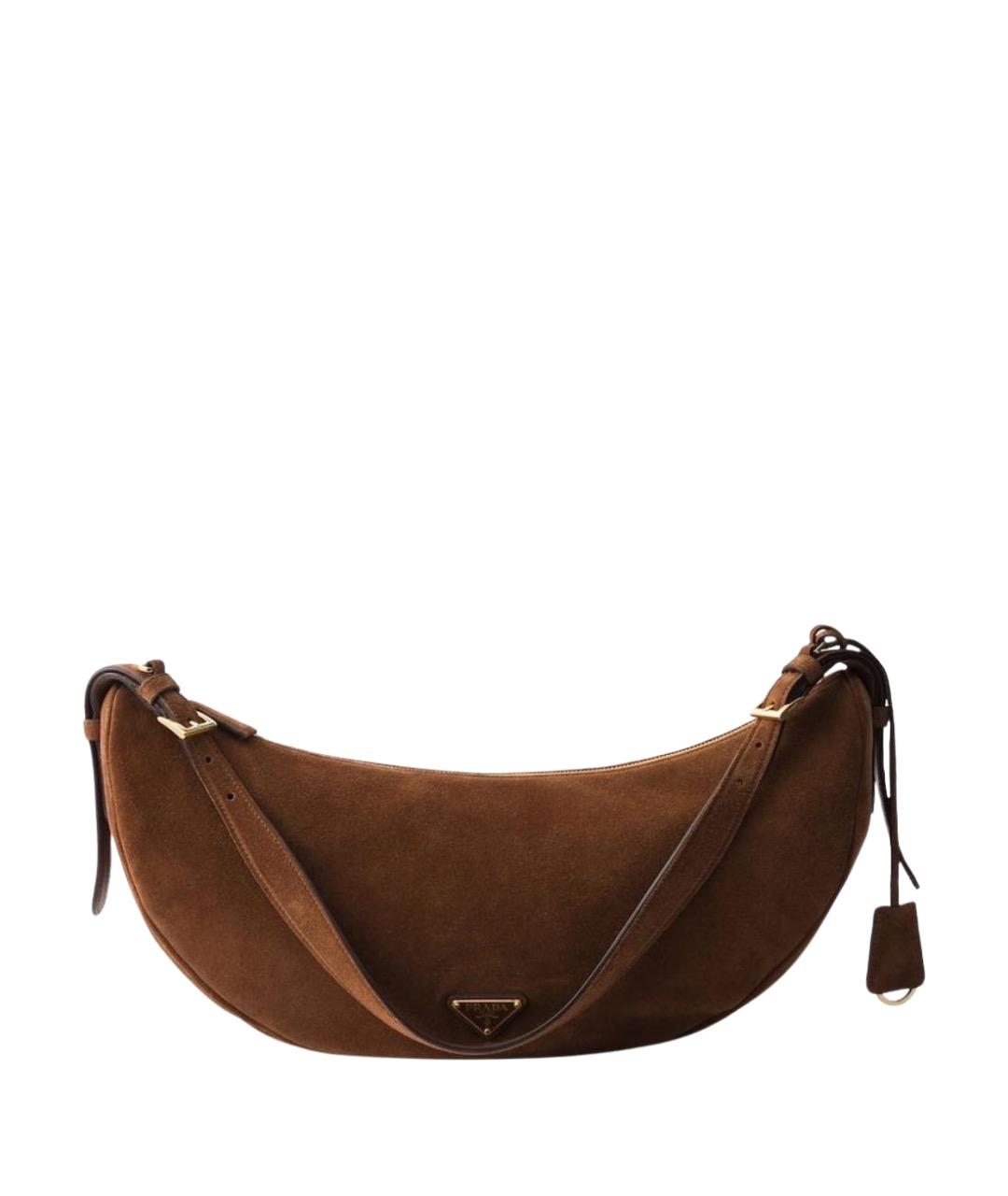 PRADA Коричневая замшевая сумка через плечо, фото 1