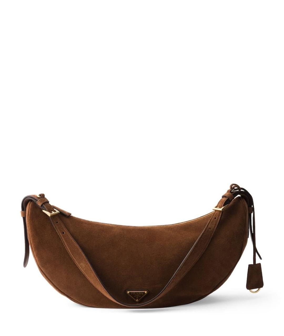 PRADA Коричневая замшевая сумка через плечо, фото 8