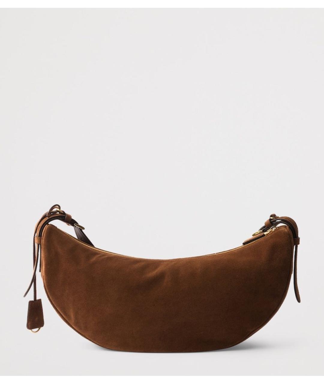 PRADA Коричневая замшевая сумка через плечо, фото 6