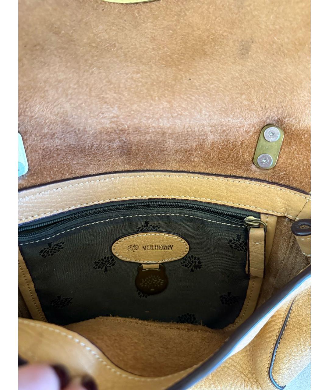 MULBERRY Бежевая кожаная сумка через плечо, фото 4